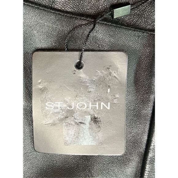 St. John Soft Black Leather Made in Italy NWT Size 8 - Picture 9 of 11